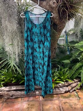 IOLANI Green & Black Long Dress Size L